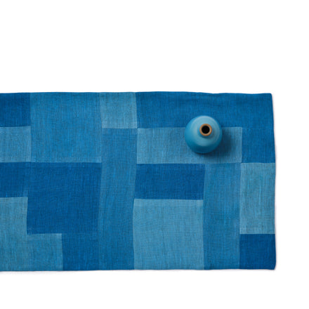 Patchwork Runner in Cyan