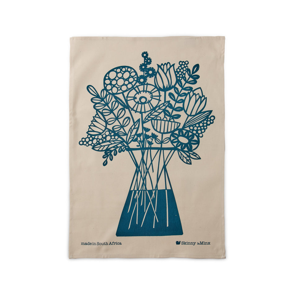 Springtime Tea Towel in Midnight Image 1