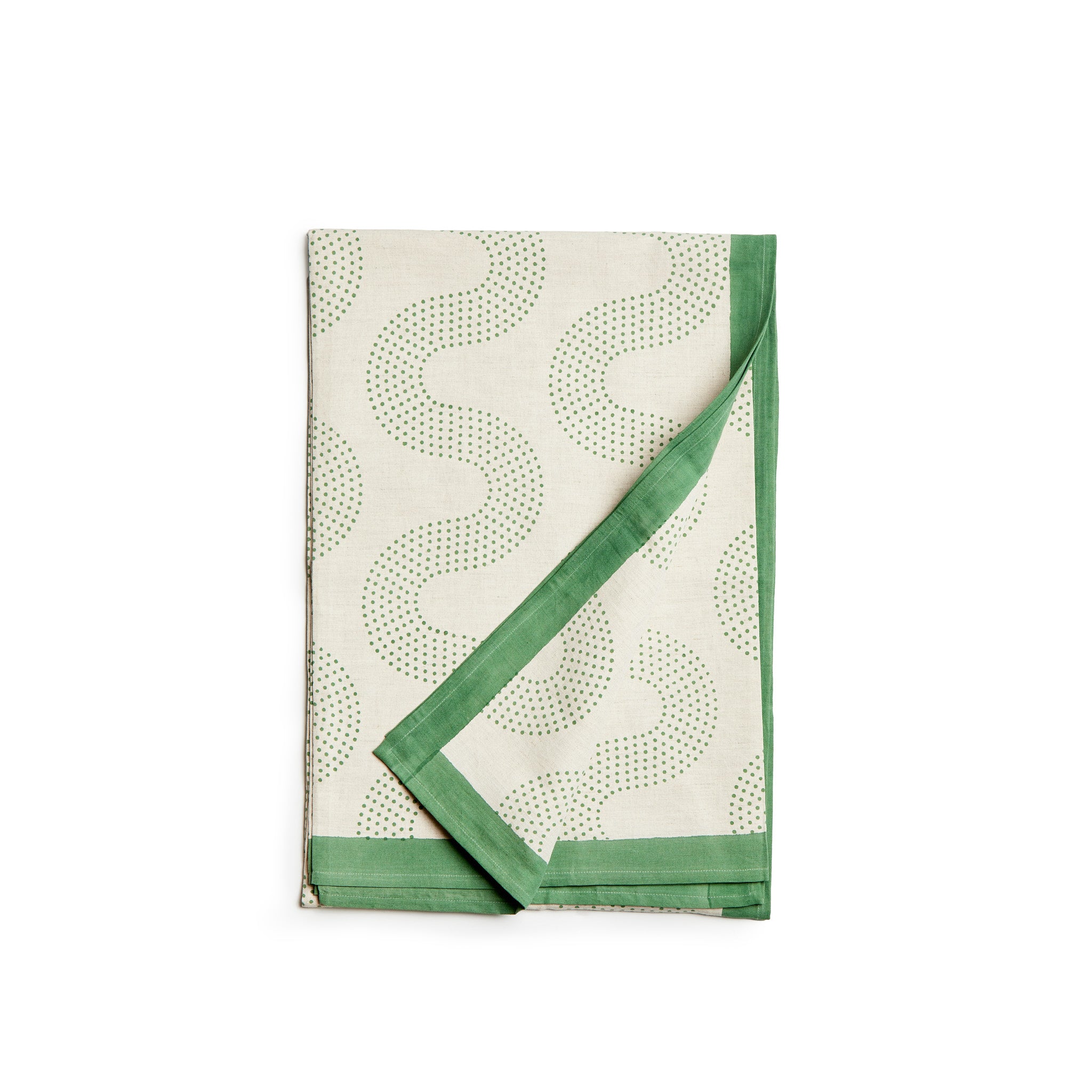 Squiggle Dot Tablecloth in Basil Zoom Image 1