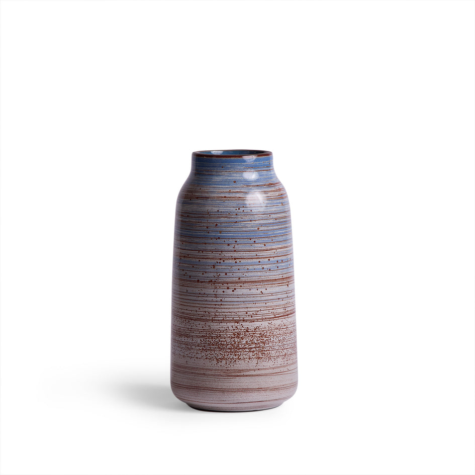 Tall Vase in Wire-Combed Opal Pacific / Buckwheat / Brick Image 1