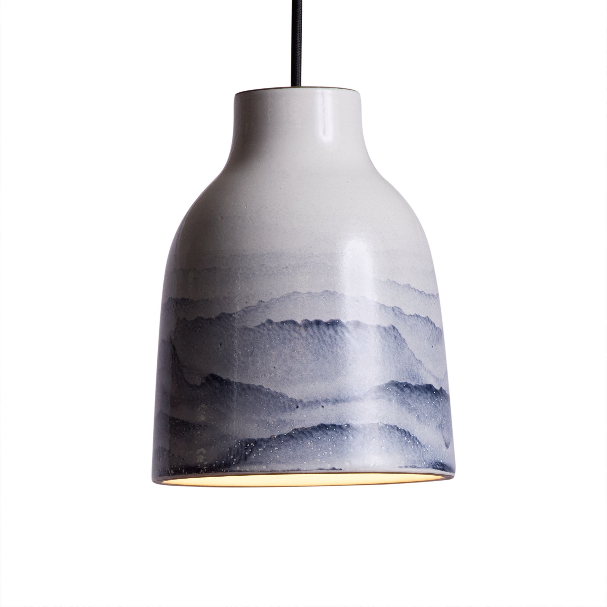 Bloom Pendant in Midnight and Opaque White Watercolor Zoom Image 1