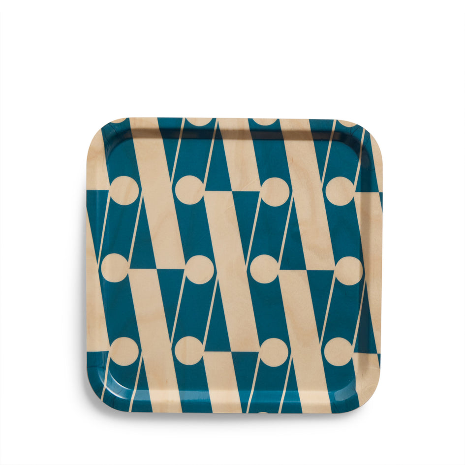 X Pattern Square Tray in Cerulean Image 1