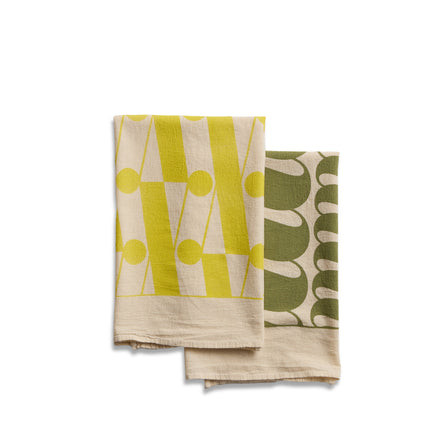 Tea Towels in Pesto and Lemongrass (Set of 2)