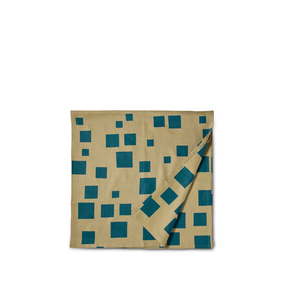 Casa Pattern Square Table Topper in Peacock & Seaweed Image 1