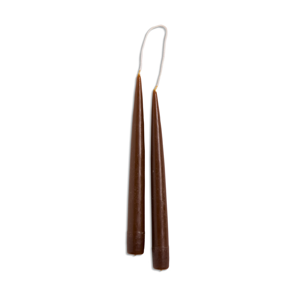 9" Taper Candle Set in Chocolate Image 1