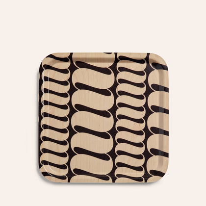 Tilde Pattern Square Tray in Taproot