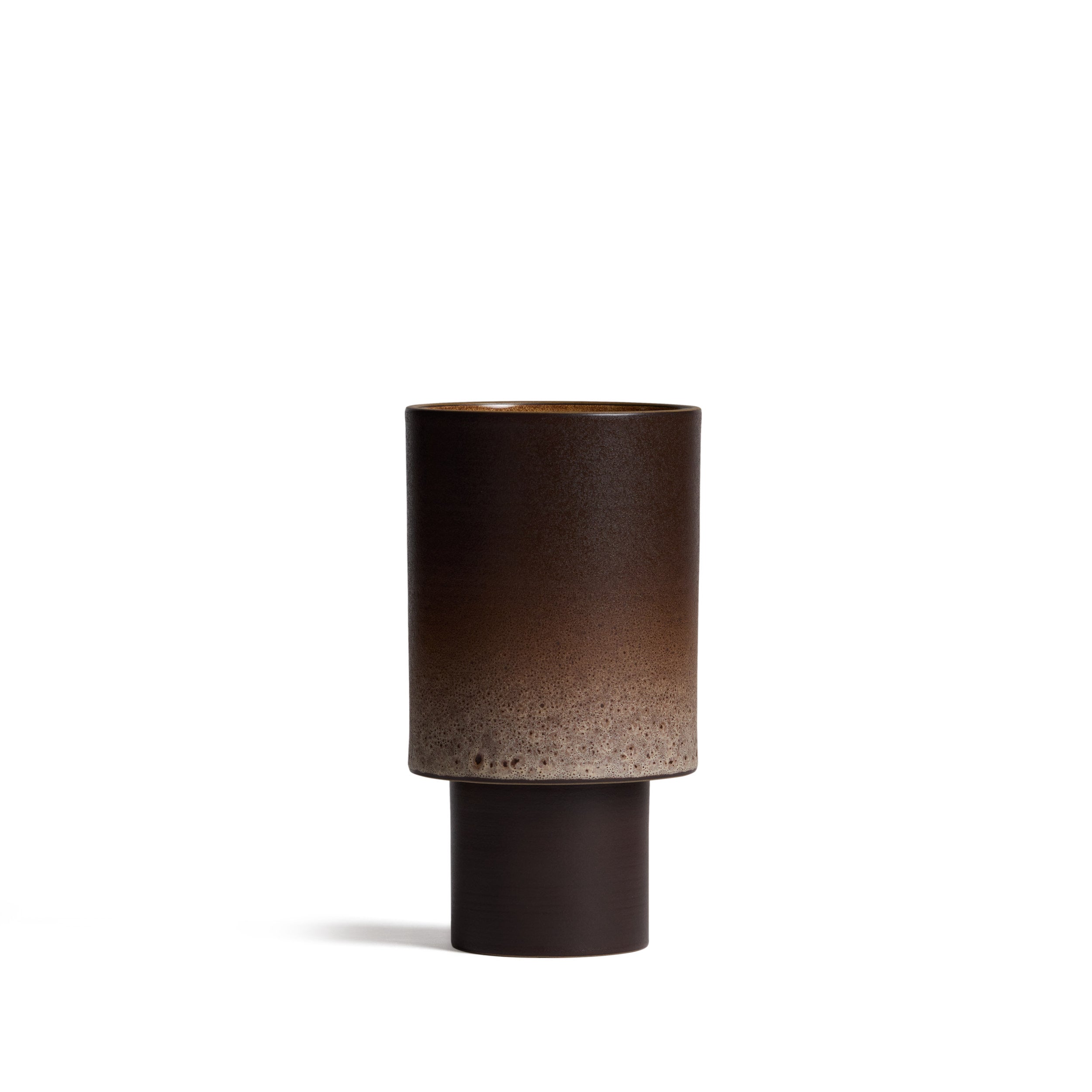 Stack Table Lamp Small in Vanilla Bean and Matte Brown Zoom Image 1
