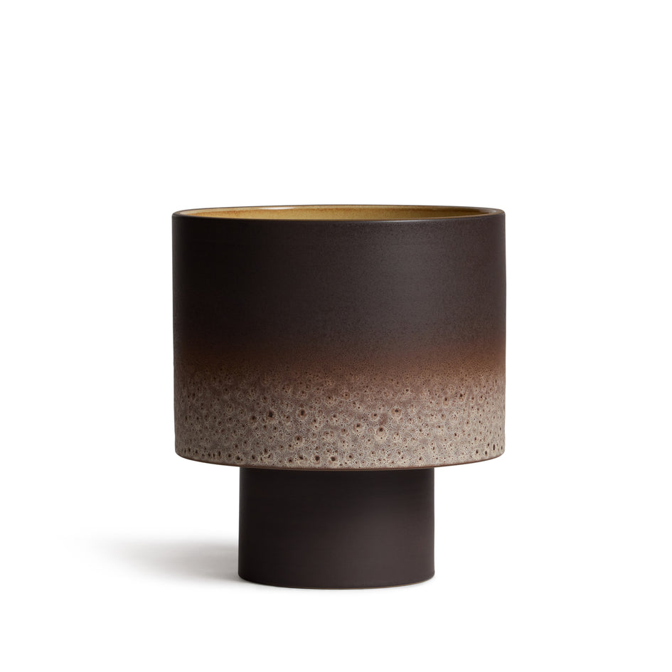 Stack Table Lamp Wide in Vanilla Bean and Matte Brown Image 1