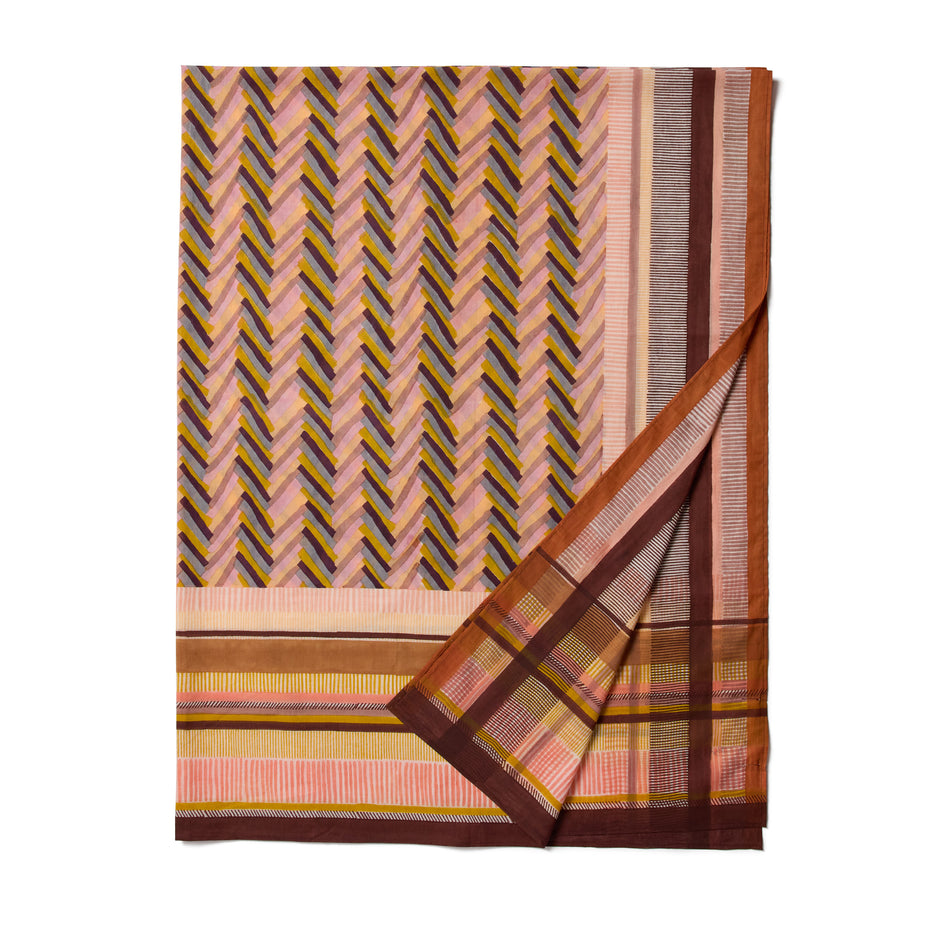 Chevron Tablecloth in Clay Image 1