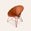 Saddle Leather Round Chair in Natural with Strawberry Red Base