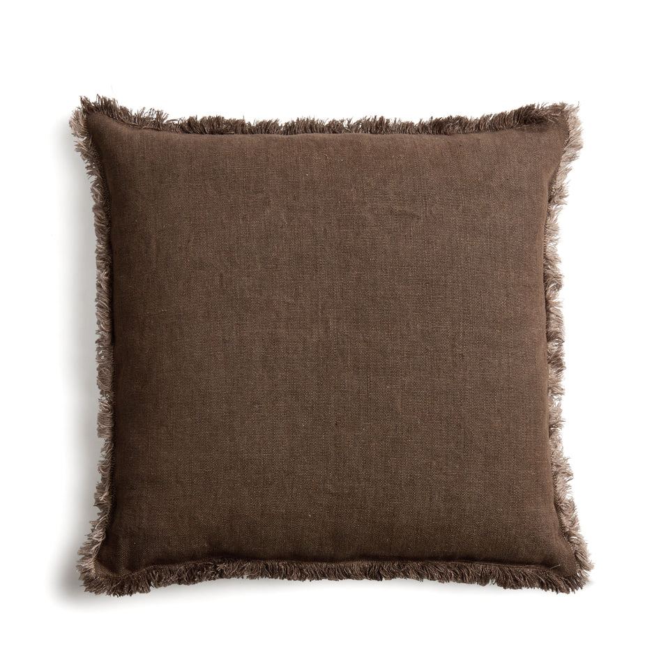 Hopsack Cushion in Moro Brown Image 1