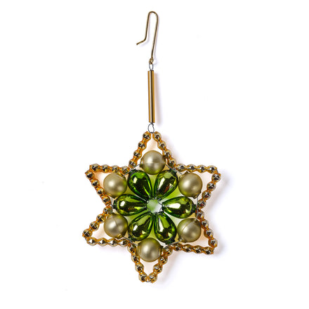 Star Ornament in Gold/Green