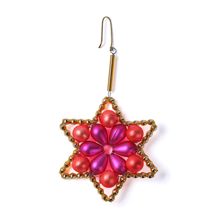 Star Ornament in Gold/Orange/Pink