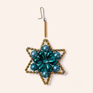 Star Ornament in Gold/Blue