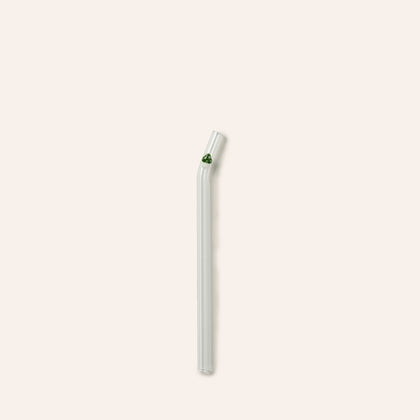 Green Mushroom Curved Straw