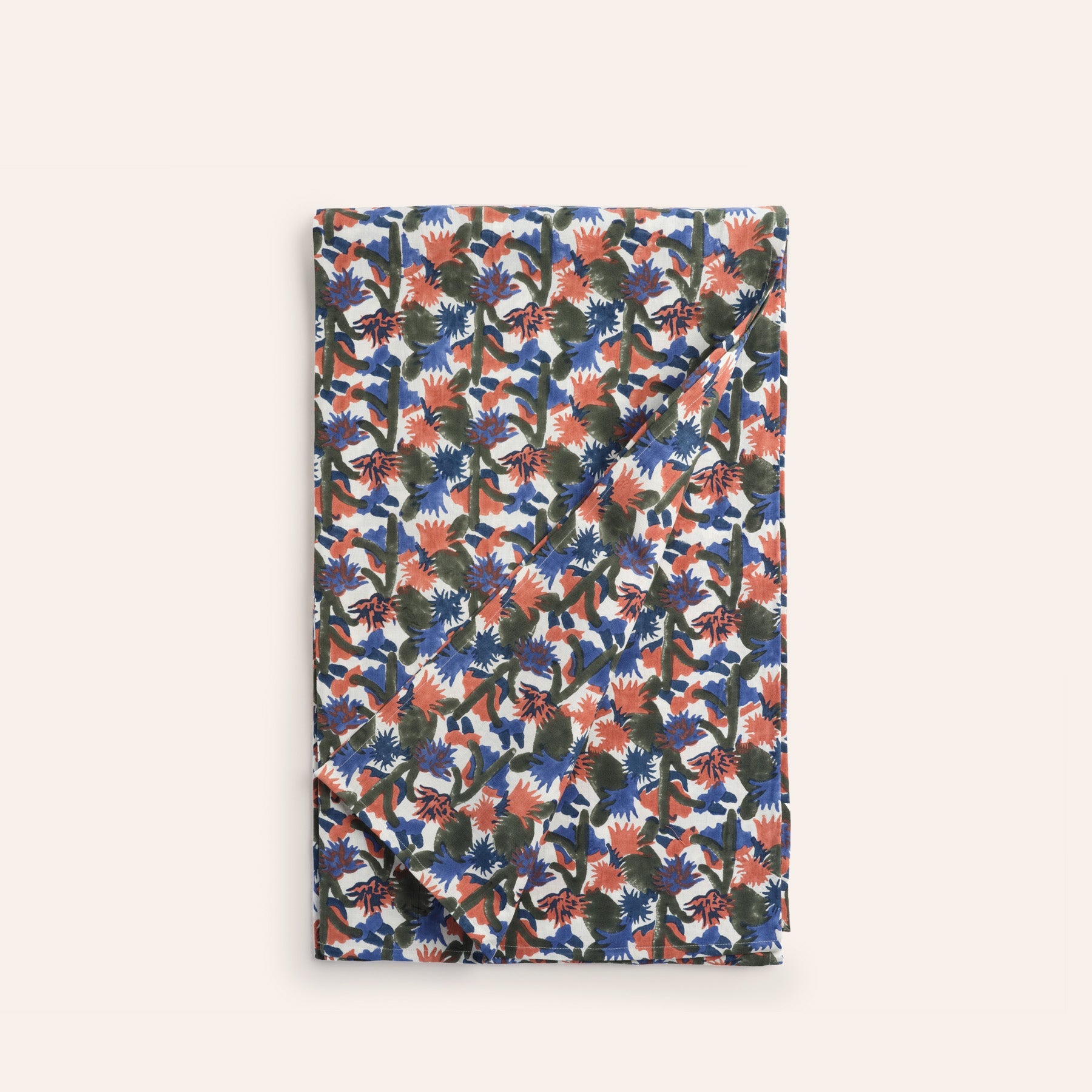 Block Print Tablecloth in Green