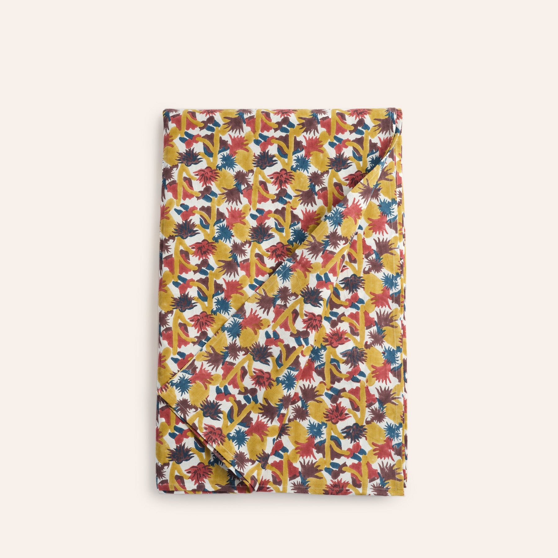 Block Print Tablecloth in Ochre