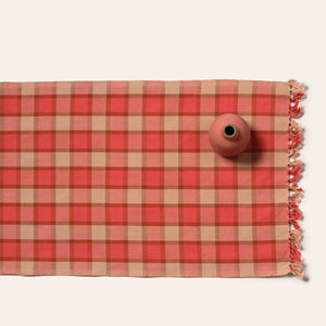 Court Plaid Table Runner in Melon