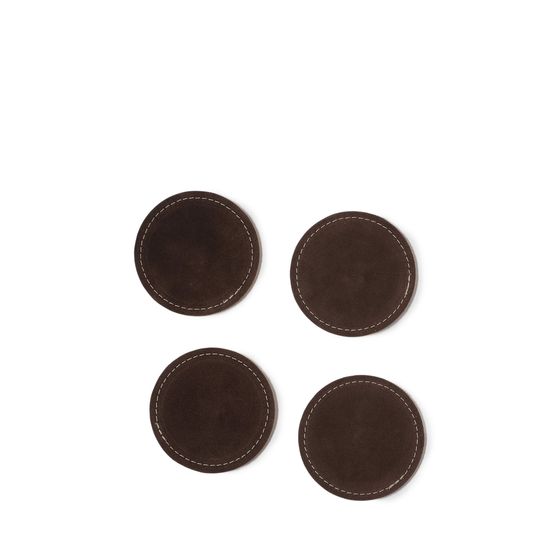Suede Coaster in Chocolate (Set of 4) Zoom Image 1