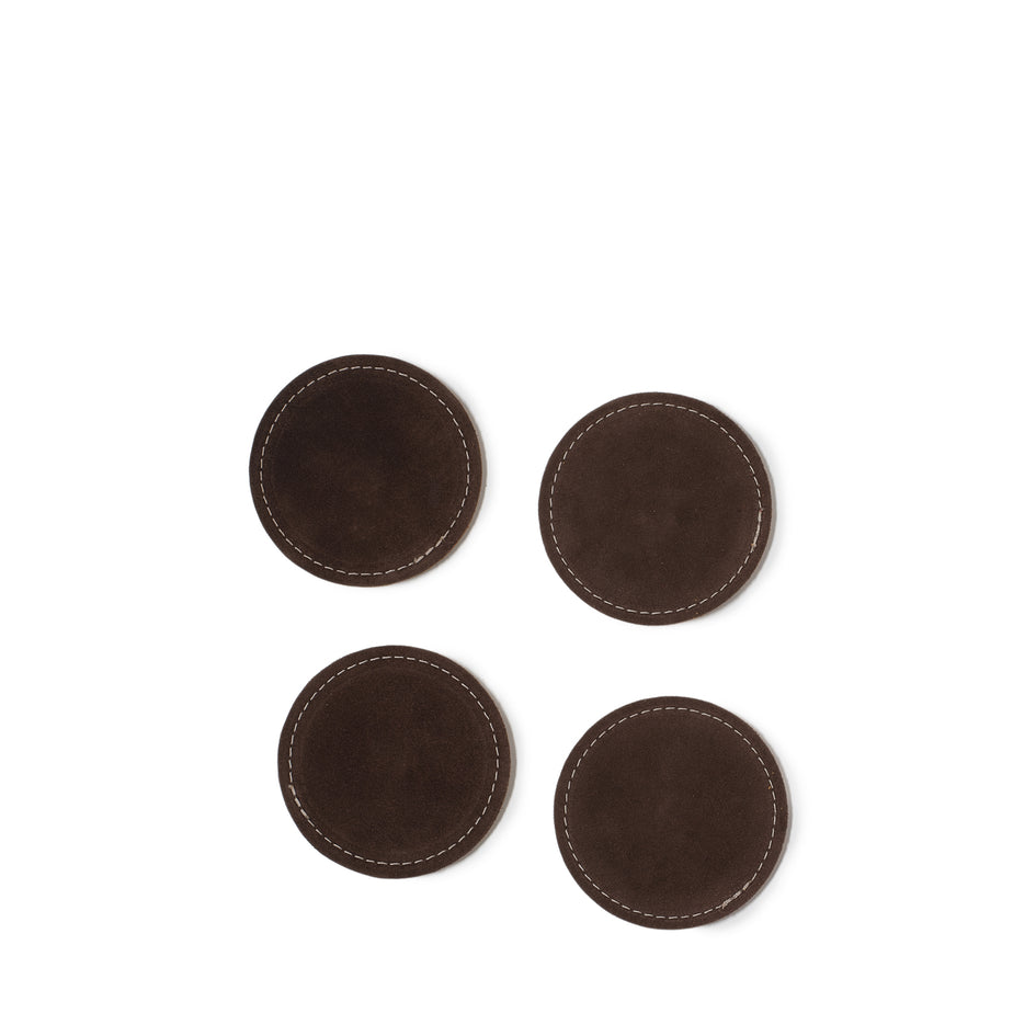 Suede Coaster in Chocolate (Set of 4) Image 1