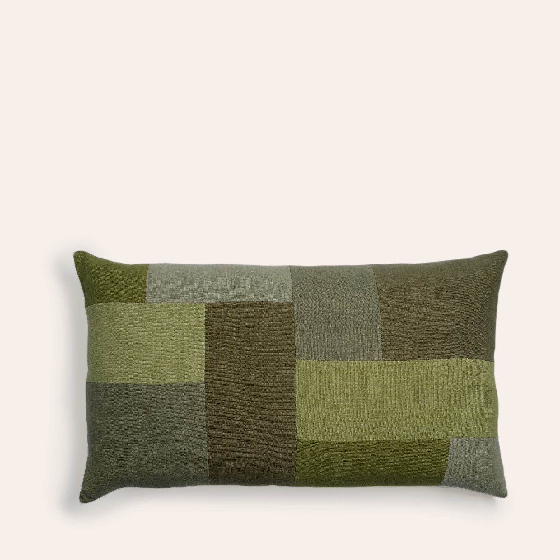 Patchwork Pillow in Cypress and Tomatillo