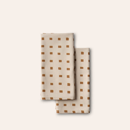 Polka Block Napkin in Turmeric (Set of 2)