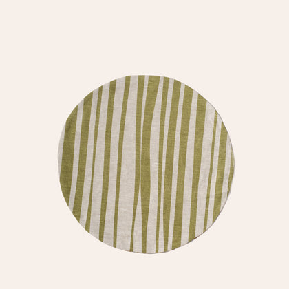 Round Placemat in Turmeric and Pesto