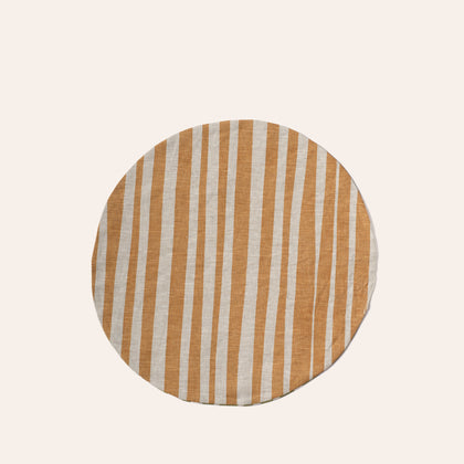 Round Placemat in Turmeric and Pesto