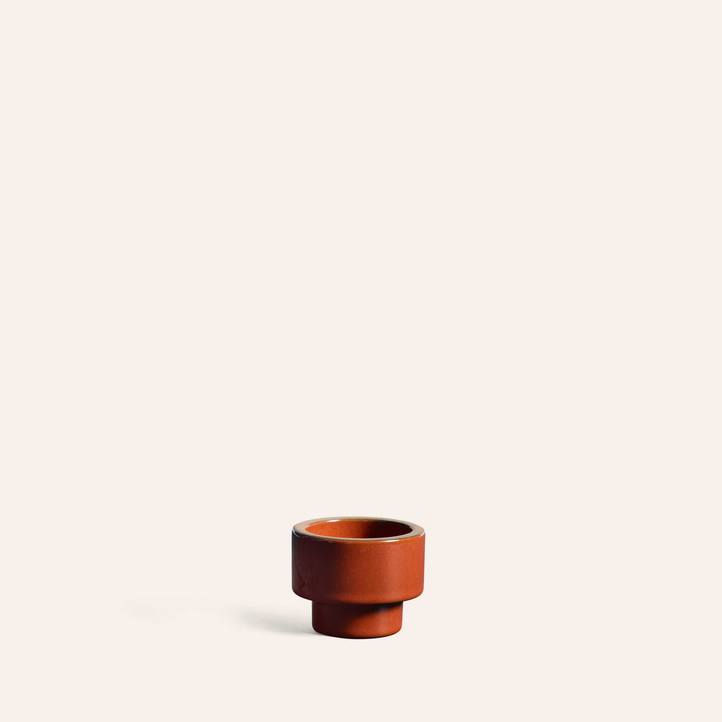 Candle Holder in Burnt Red