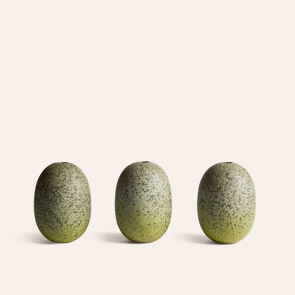 Ostrich Egg Vase in Cypress / Soapstone / Tomatillo