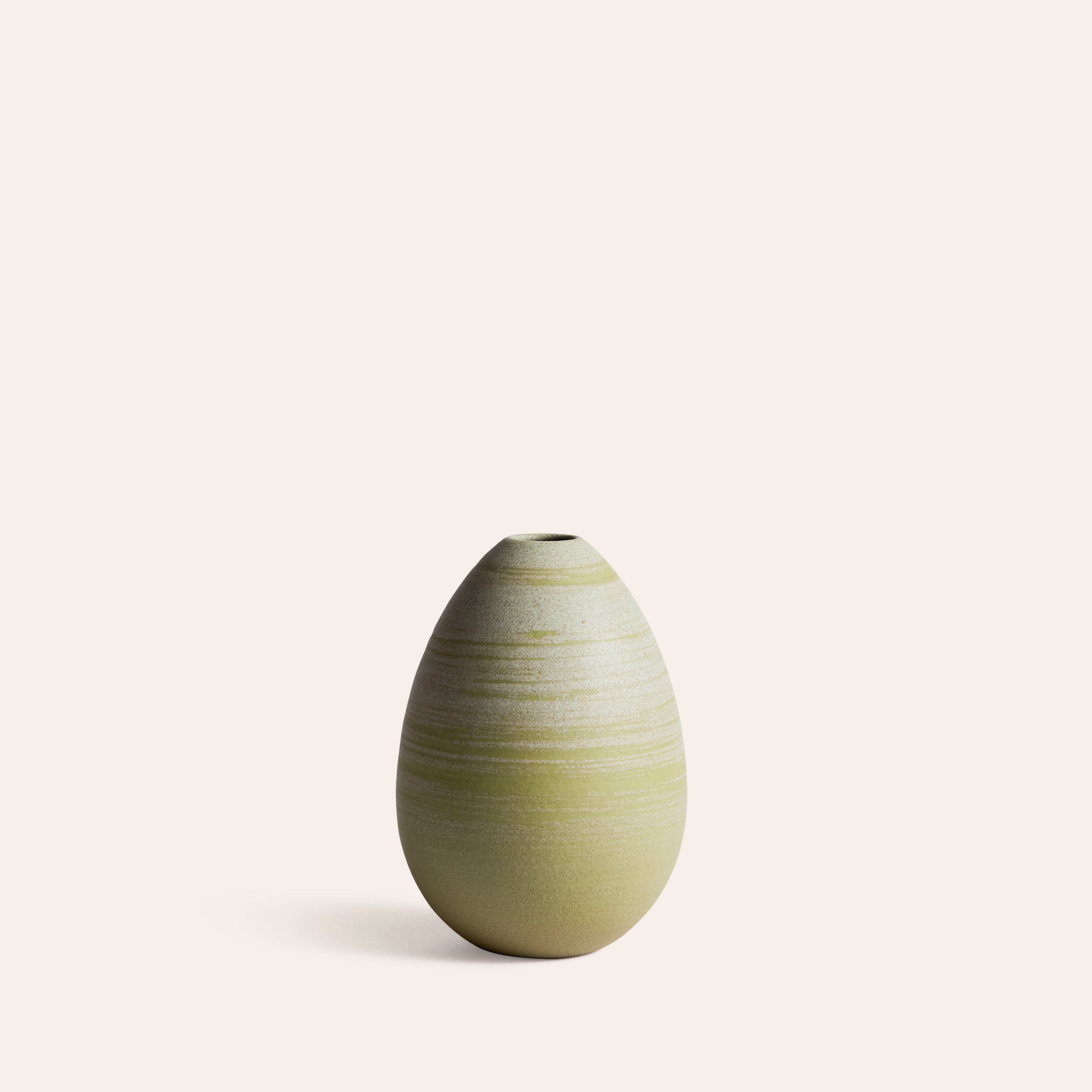 Robin Egg Vase in Soapstone and Pesto