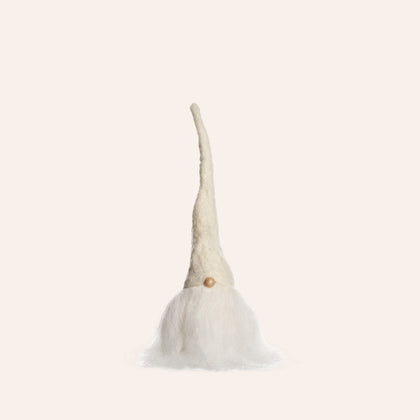 12" Gnome with Wood Base and White Cap