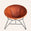 Leather Round Chair in Natural Steel