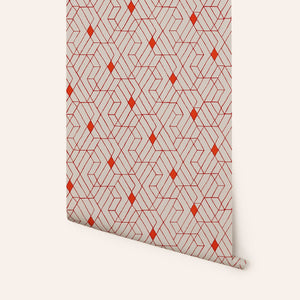 Wallpaper in Cayenne Quilt
