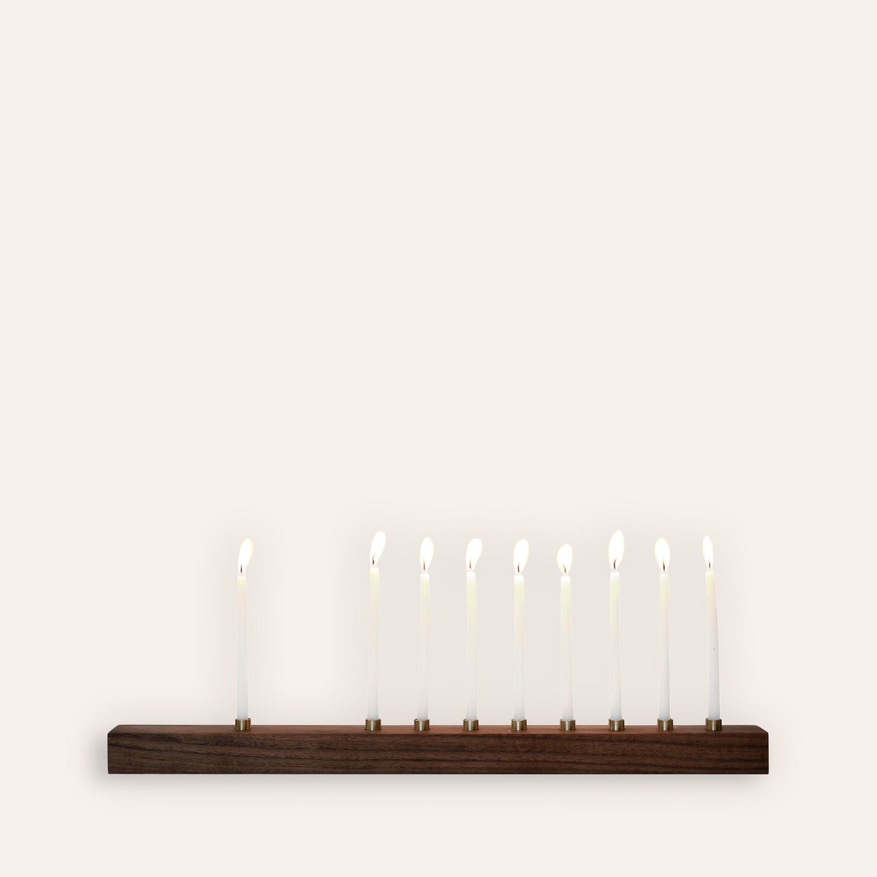 Walnut and Bronze Menorah