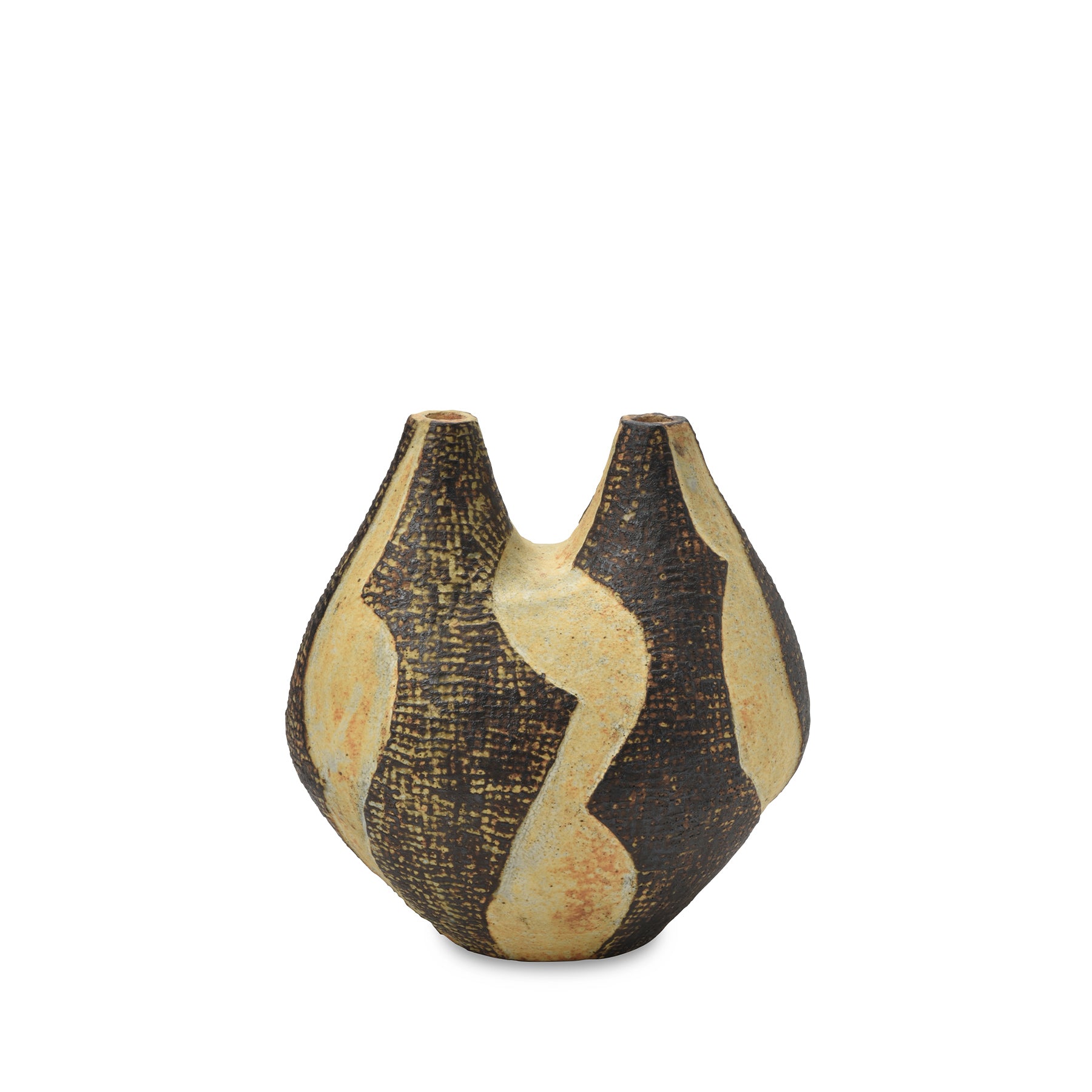 #3 Block Print Double Neck Vessel Zoom Image 1