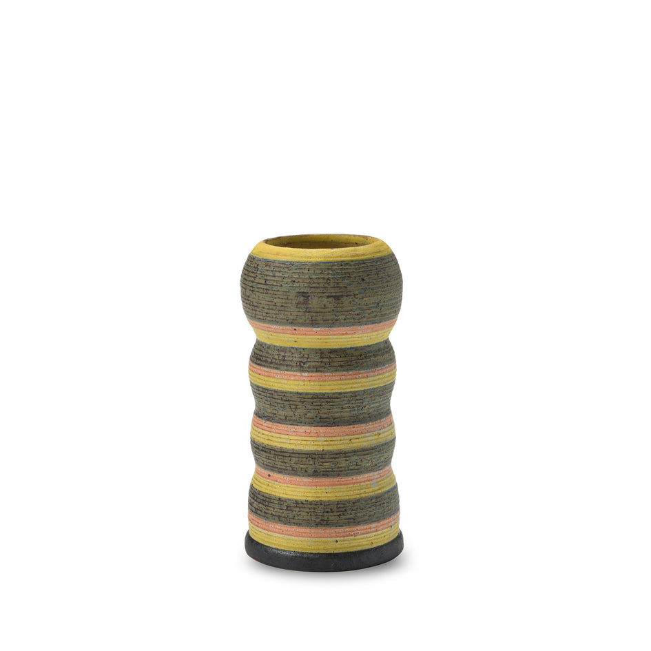 #30 Medium Kokeshi Vessel with Horizontal Stripes Image 1
