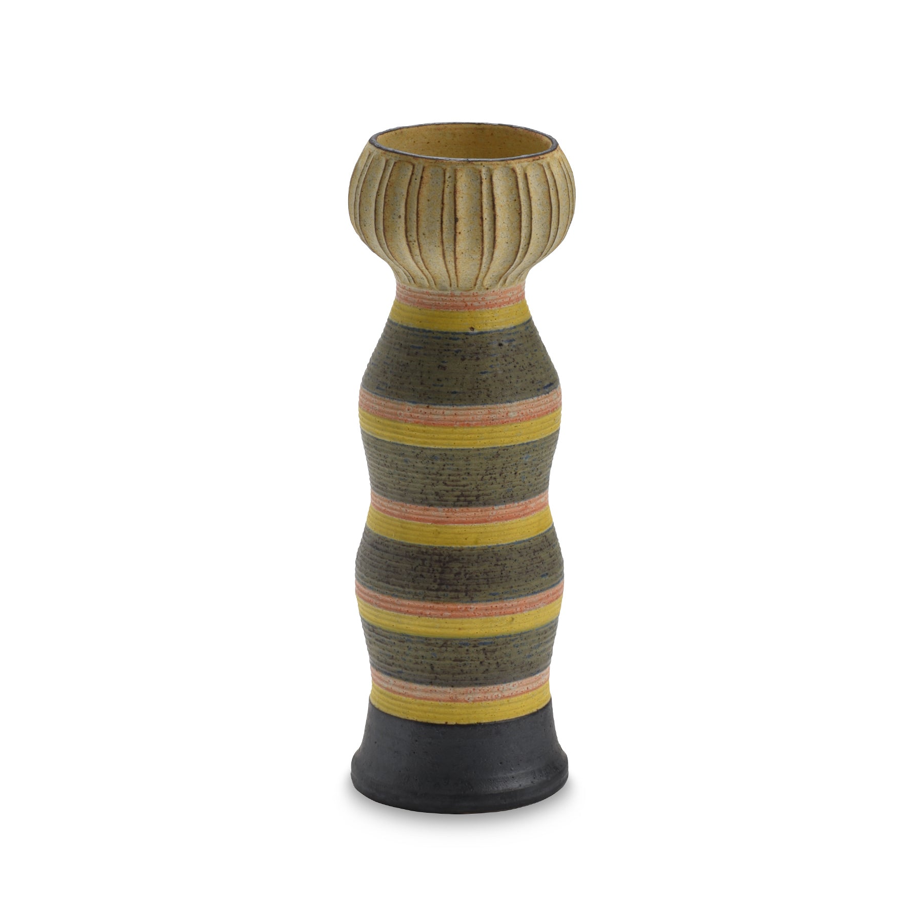 #53 Large Kokeshi Vessel with Horizontal Stripes Zoom Image 1