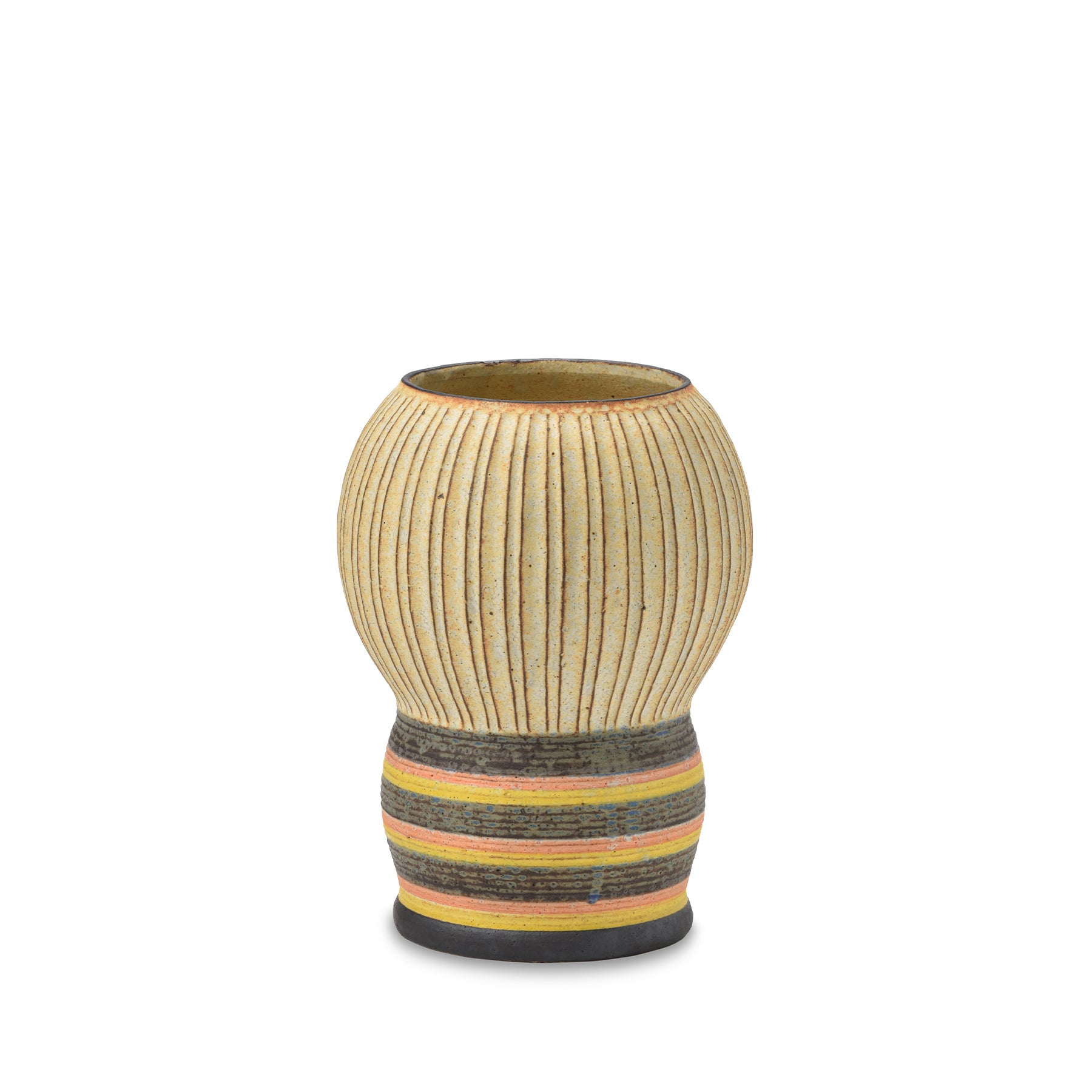 #59 Kokeshi Vessel with Horizontal Stripes Zoom Image 1