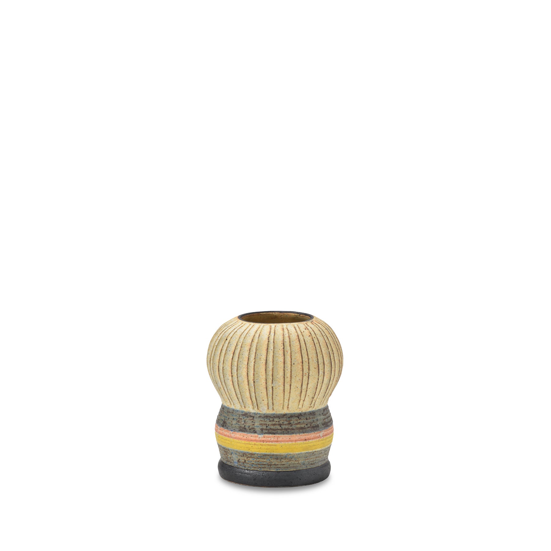 #84 Small Kokeshi Vessel with Horizontal Stripes Zoom Image 1