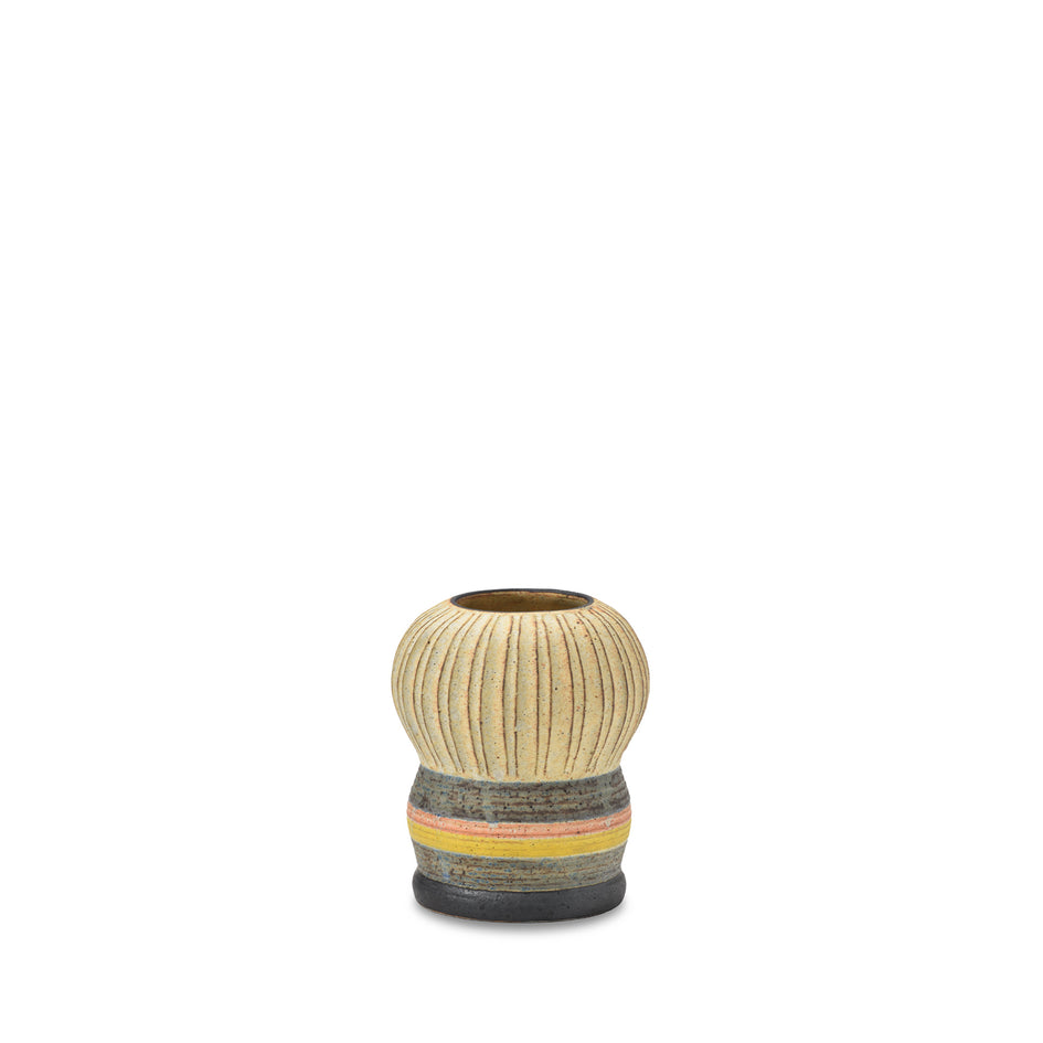 #84 Small Kokeshi Vessel with Horizontal Stripes Image 1