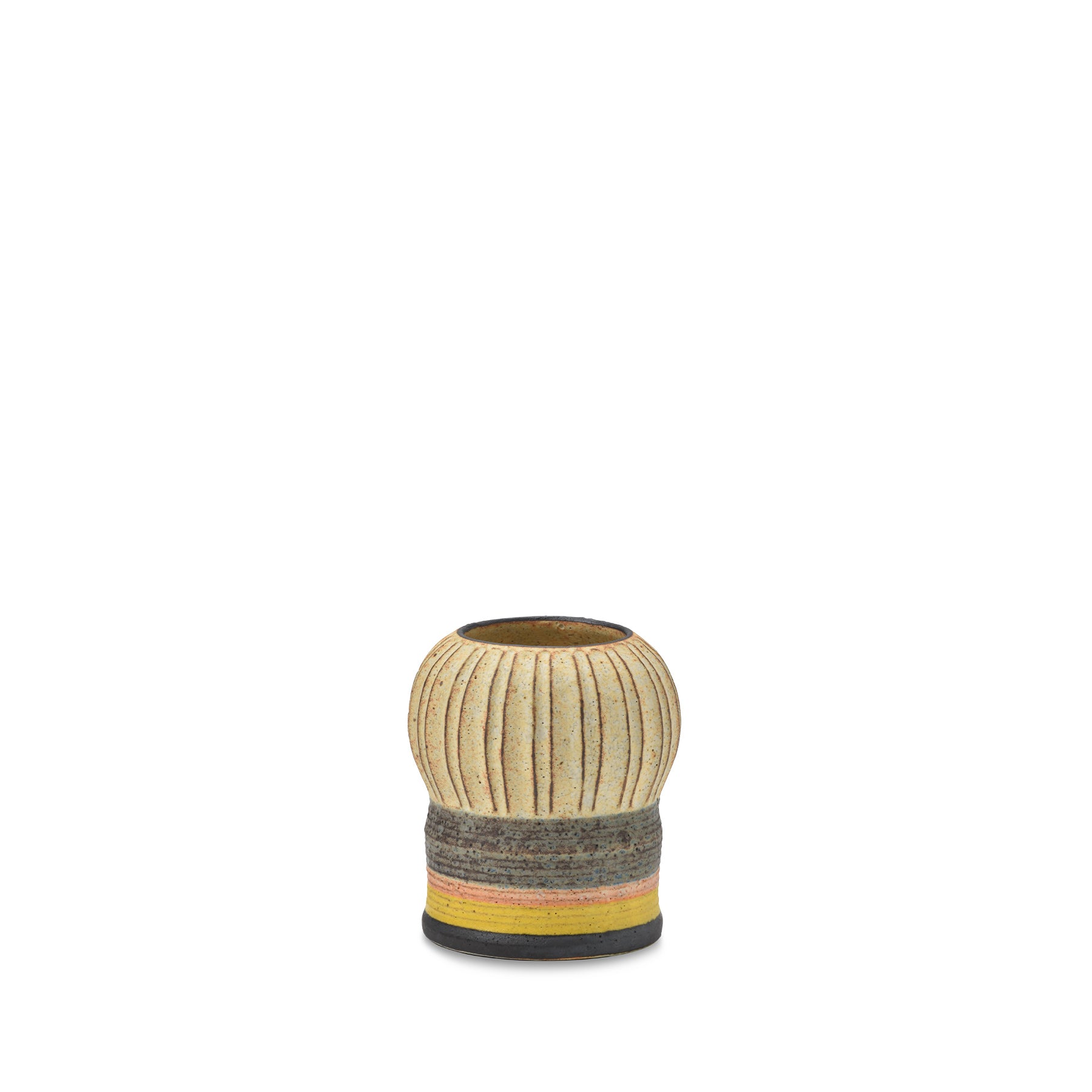 #86 Extra Small Kokeshi Vessel with Horizontal Stripes Zoom Image 1