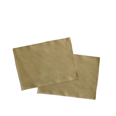 Rutig Strandrag Placemats in Olive Green/Unbleached (Set of 2)