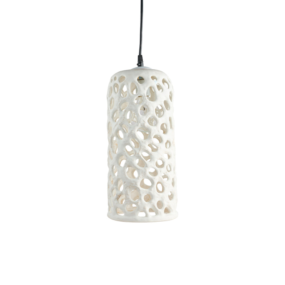 Large Cylinder Hanging Lantern in White Image 1