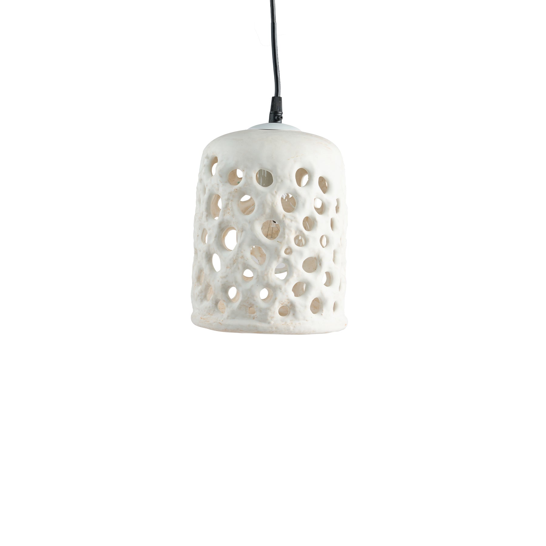Small Cylinder Hanging Lantern in White Zoom Image 1