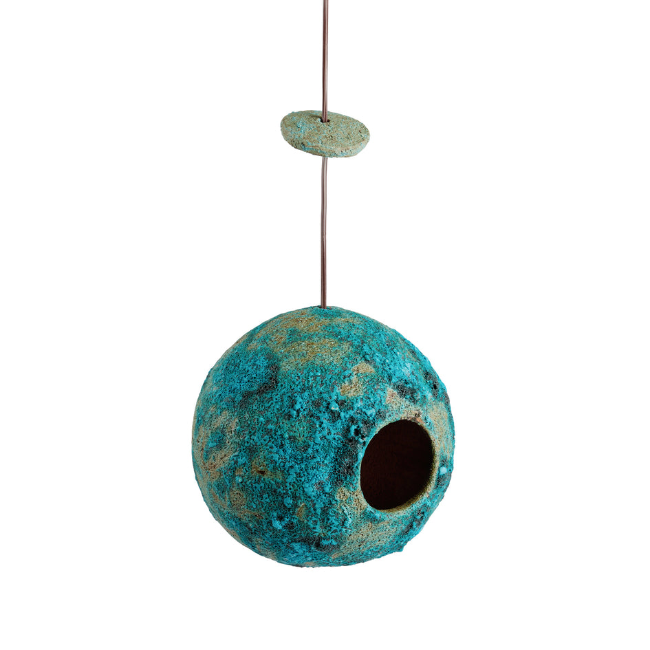 Ceramic Birdhouse in Blue Image 1