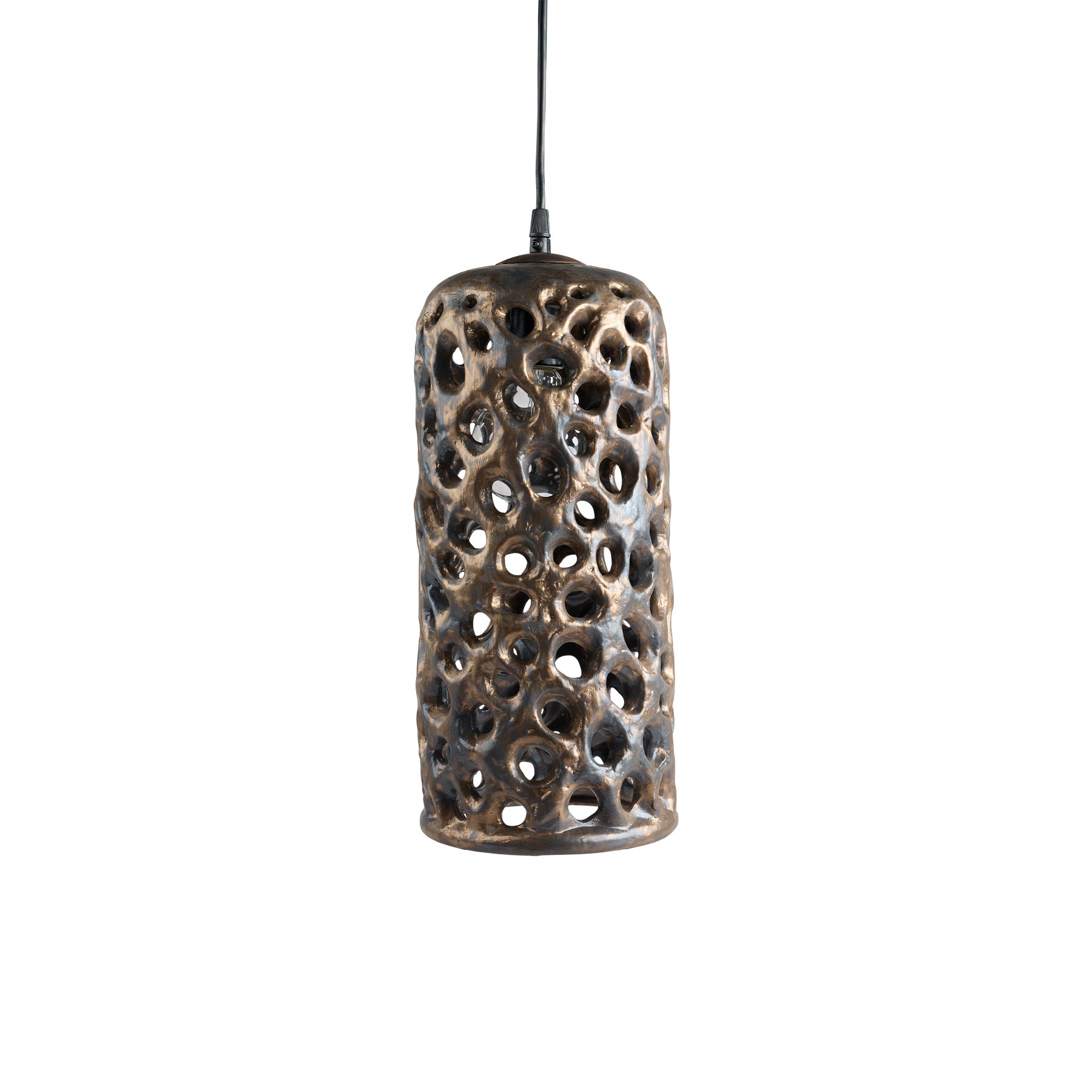 Large Cylinder Hanging Lantern in Bronze Zoom Image 1