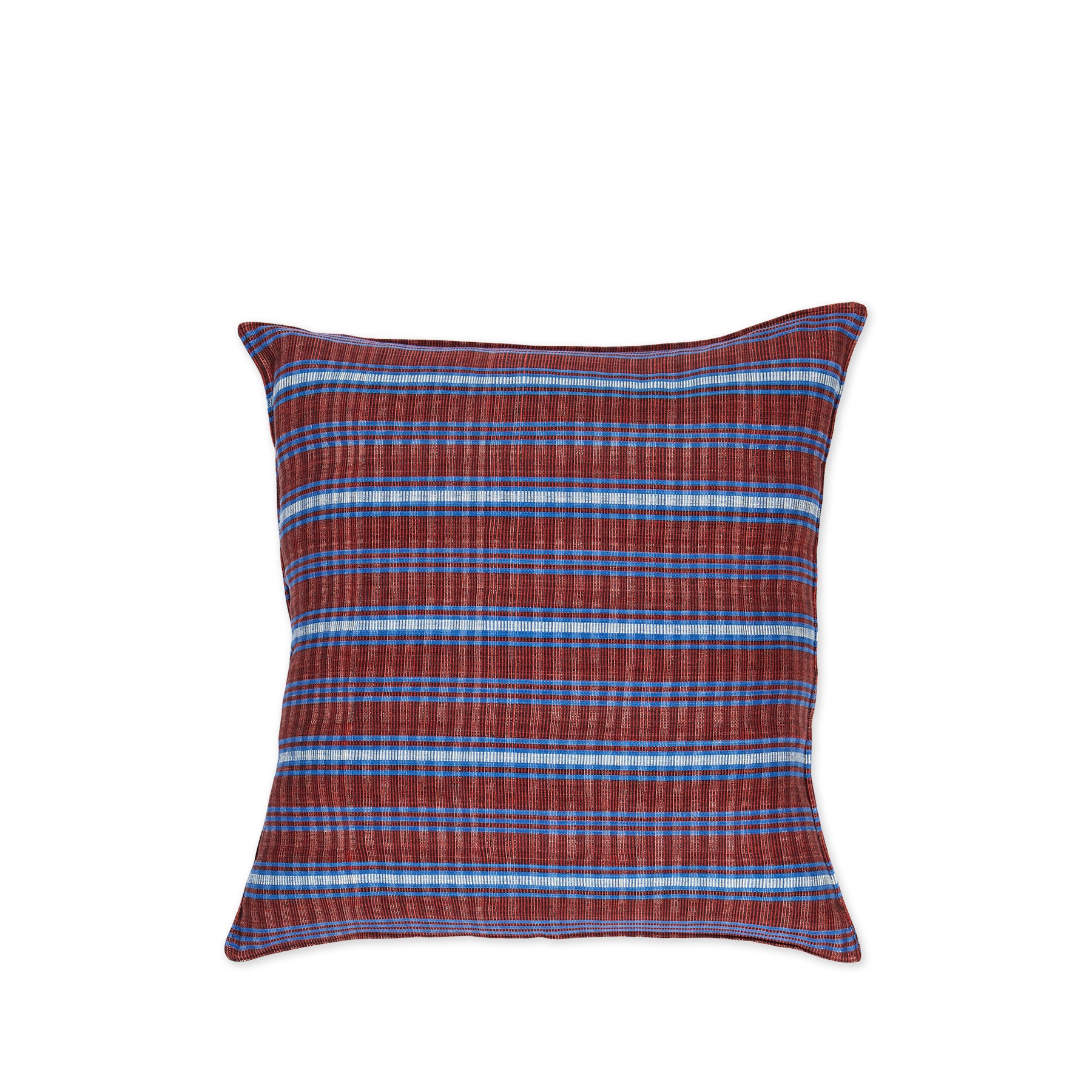Cotton Tartan Pillow in Red and Blue Zoom Image 1