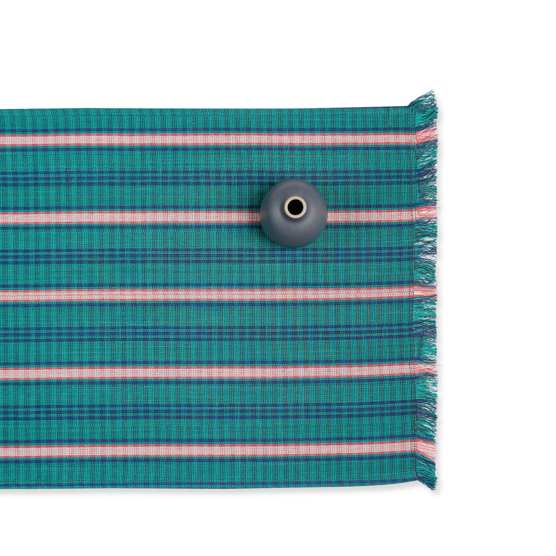 Cotton Tartan Runner in Green, Navy Blue & Red Zoom Image 1