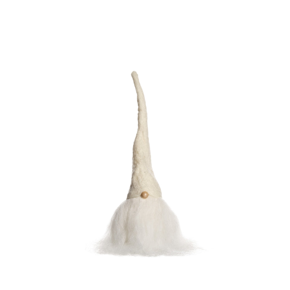 12" Gnome with Wood Base and White Cap Image 1